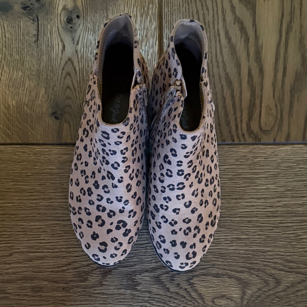 Car & Jack Leopard Print Ankle Boots